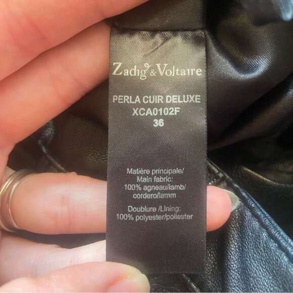 Women’s vintage Zadig & Voltaire black leather pants size 36(France) 2 in USA - Picture 8 of 10